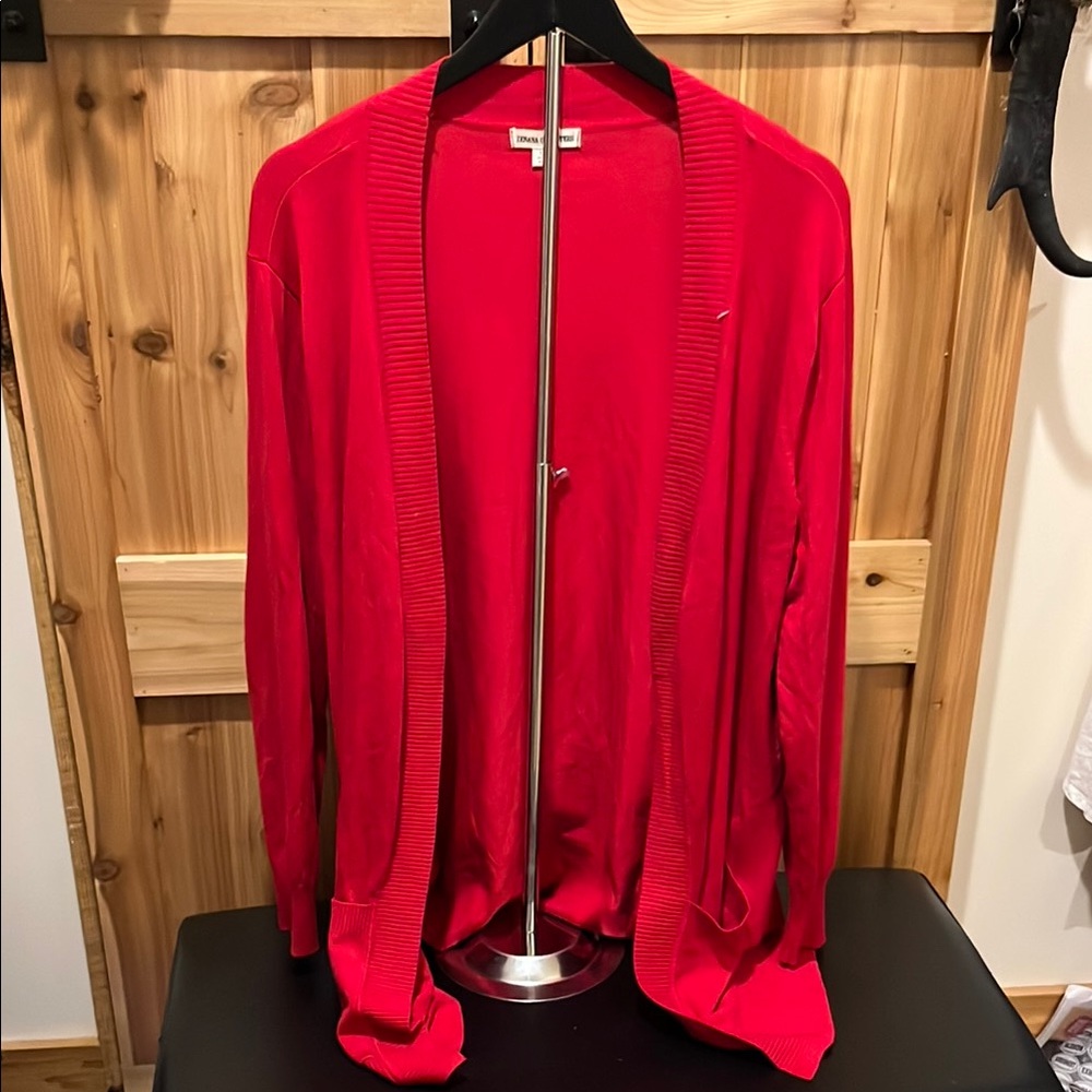 Zenana Outfitters Vibrant Red Open Cardigan